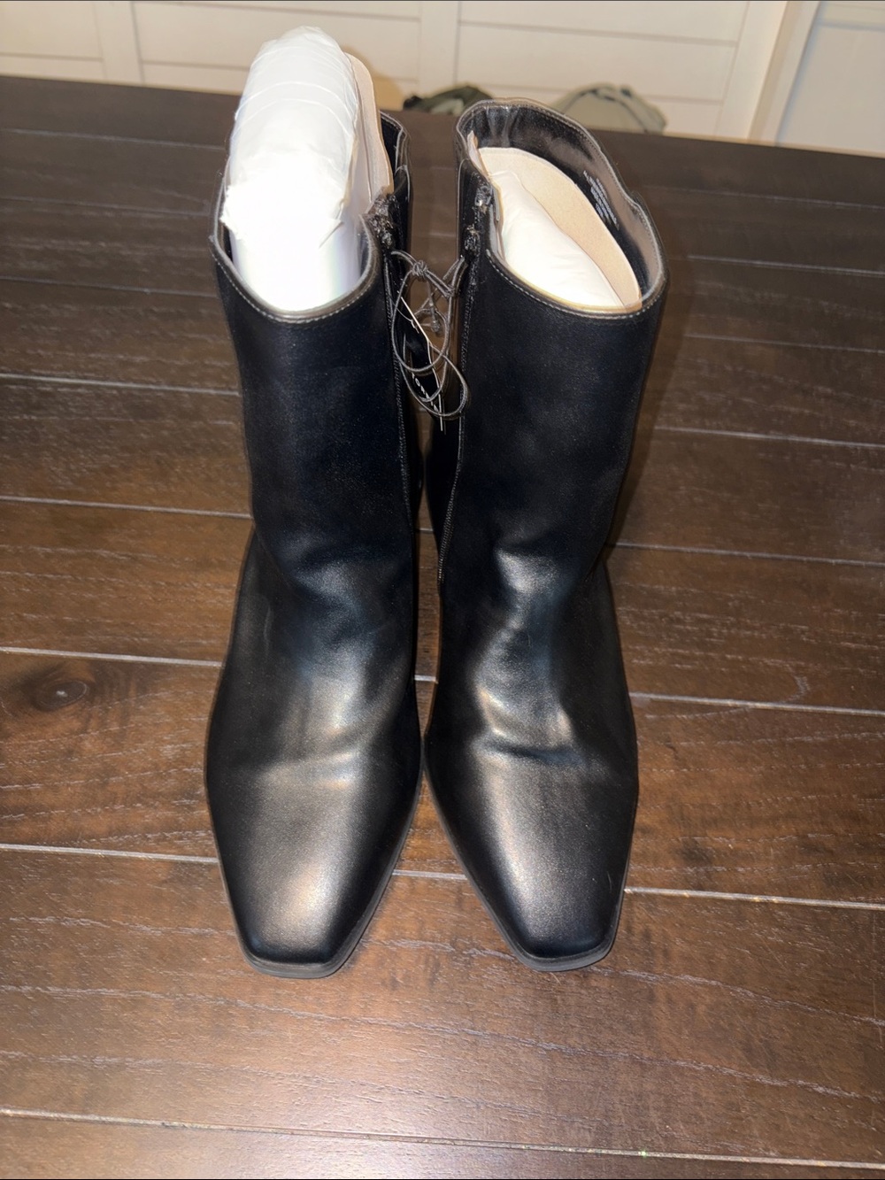 torrid Black Leather Square-Toe Ankle Boots